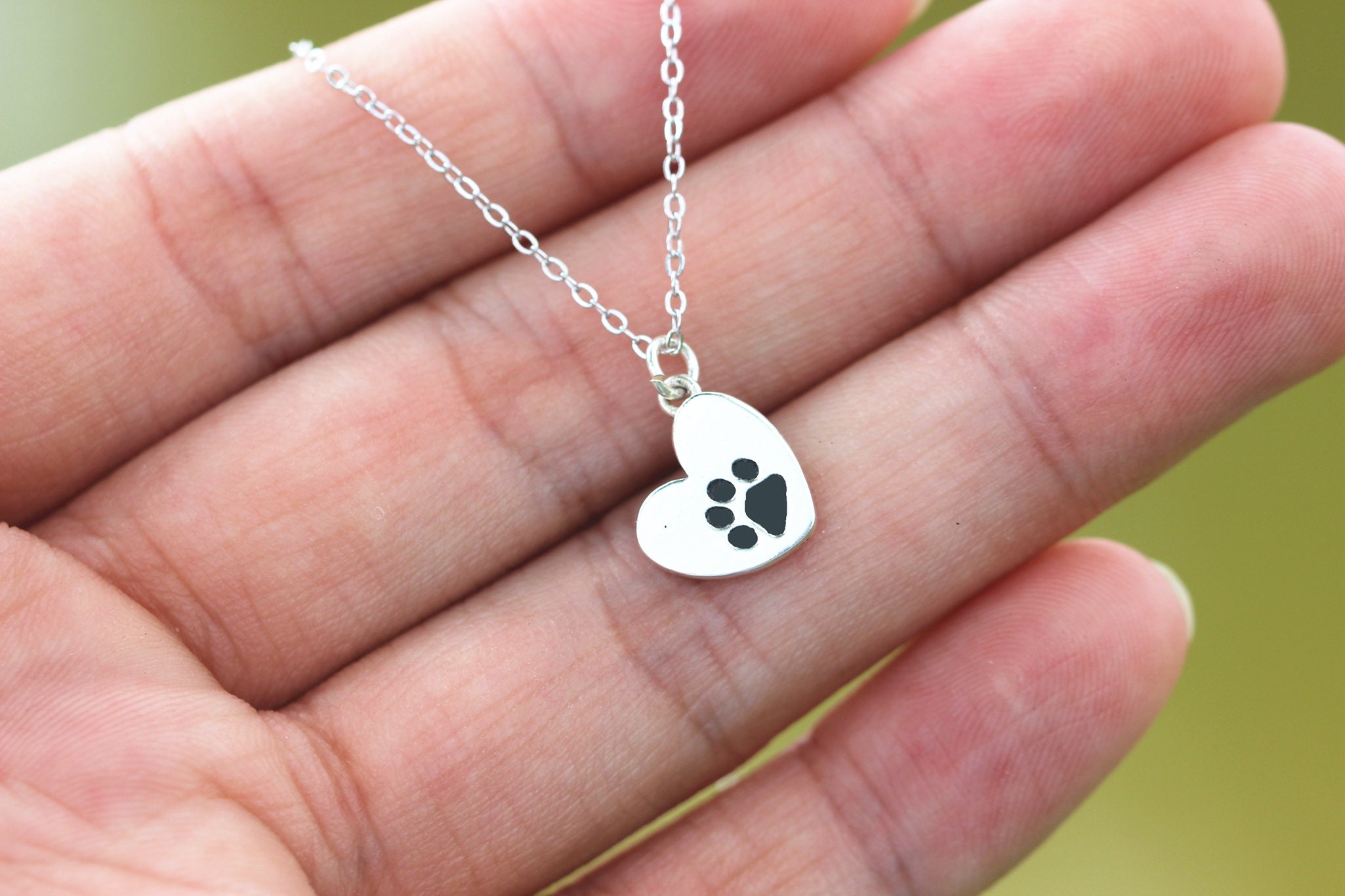 Paw Print Medal Pendant in Sterling Silver