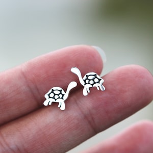 925 silver sea turtle earrings,