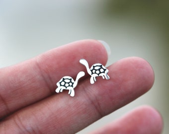 925 silver sea turtle earrings,