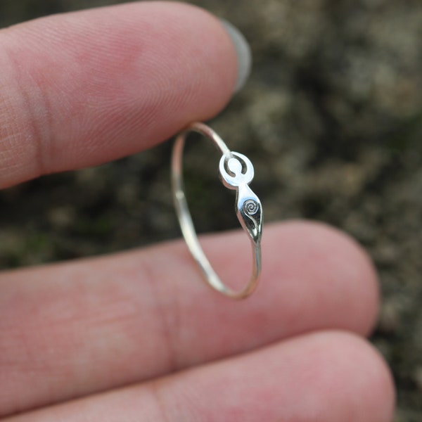 Göttin Silber Ring, Mutter Erde Ring, Spiral Göttin Ring, ägyptischer Ring, weibliches Symbol, heidnischer Schmuck