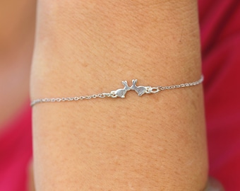 Sterling Silver Bunny Bracelet: Dainty Rabbit Jewelry, Animal Lover Gift