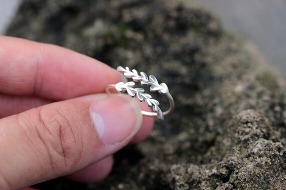 925 Silver Leaves Leaf Ring,silver Wheat Ring,wheat Jewelry