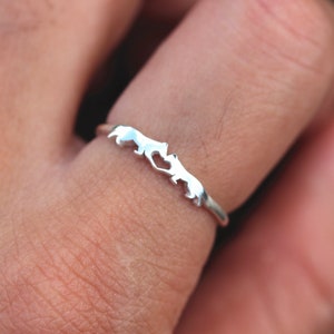kissing FOX RING,Solid Sterling Silver animal ring,red Fox Jewelry,Animal Ring,Minimalist Jewelry,Rings for Girls