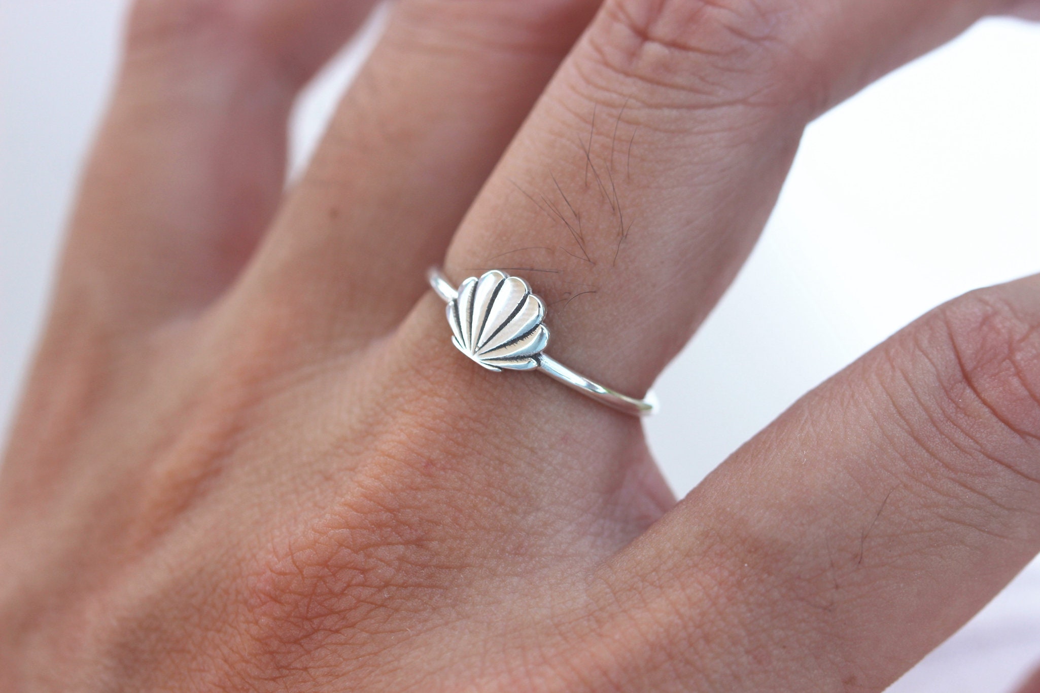 Silver shell ring discount