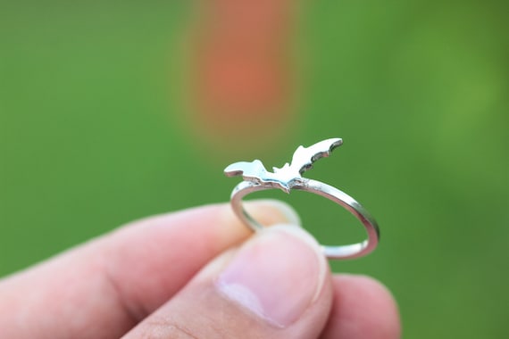 Sterling silver bat ring sale