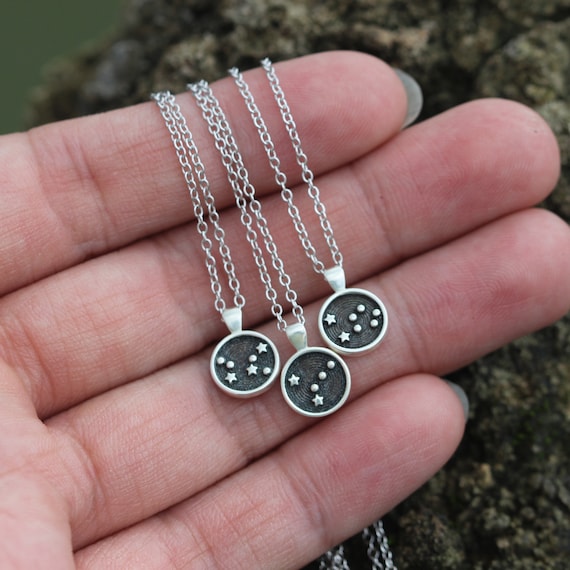 925 silver Zodiac Constellation necklace silver Aquarius necklace Virgo Scorpio silver Capricorn necklace