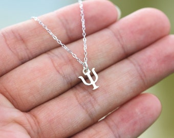 925 silver Initial Necklace,Single Greek Necklace,Greek Letter Necklace,Personalized Greek Necklace,Psi Necklace,phi necklace