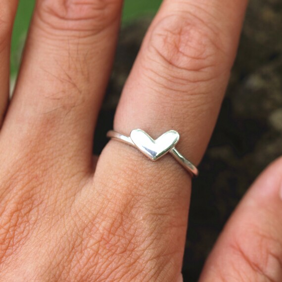 Buy 925 Sterling Silver Heart Ring: Minimalist Dainty Jewelry