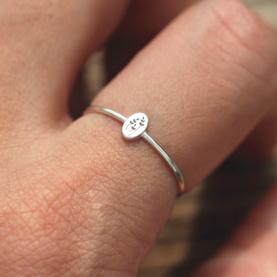 Sterling Silver Tree Ring: Dainty Family Jewelry