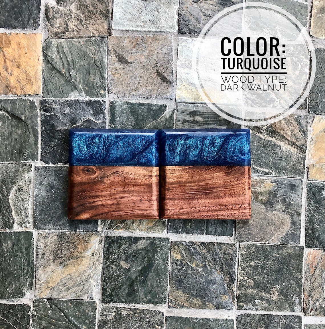 CUSTOM Wood & Epoxy Resin Coaster Set Wood Coasters Gifts Etsy