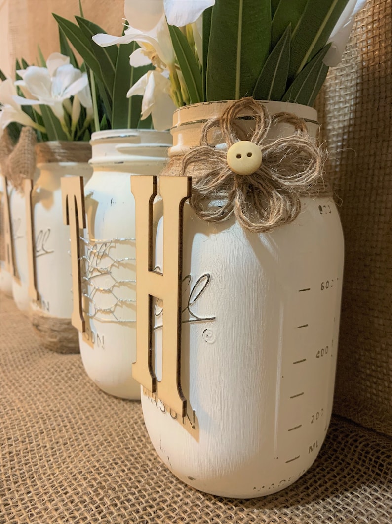 Mason Jar Décor Farmhouse Décor Rustic Décor Table Décor Etsy