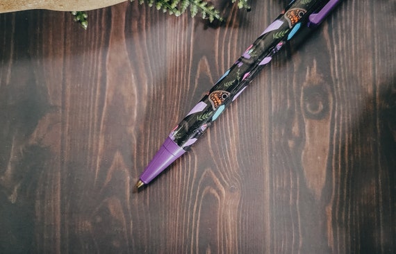 PEN: Witchy Pattern Art Print Stationery Pen Halloween Pattern Pens Black  Ink Pens Purple Crystal Art Pen Witchy Journaling Pen 