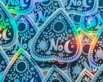 No Planchette Holographic Sticker | Ouija Sticker |Ouija Board Holographic Sticker | Ouija Sticker | Witchcraft Sticker | Witchy Sticker |