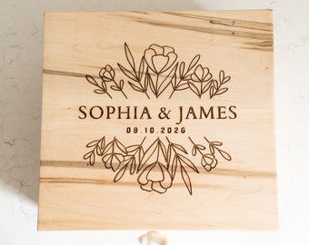 Wedding Keepsake Box, Wedding Card Box. Wedding Memory Box. Handcrafted, wood, personalized, custom