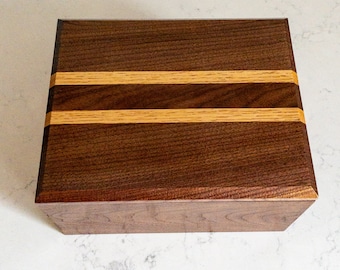 Walnut Keepsake Box with Hickory Detailing