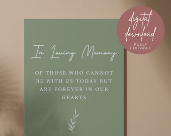 Digital In Loving Memory Template - 2 Designs | Digital Wedding Print A5 | Fully Editable Loved Ones Print | Designed in the UK