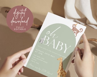 Digital 'Oh Baby' Baby Shower Invite & Games Templates | A5 Baby Shower Invitation | Digital Invite | Baby Shower Games | Designed in the UK