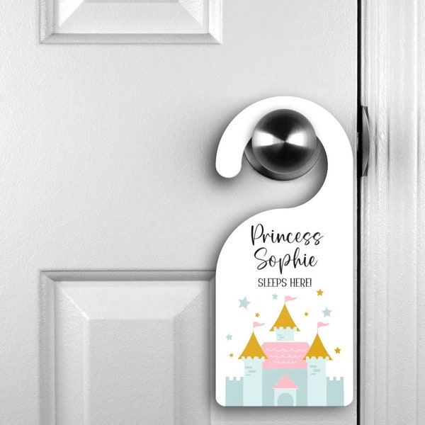 Princess Door Hanger - Princess Sleeps Here | Princess Gift | Princess Room Decoration | Personalised Door Hanger