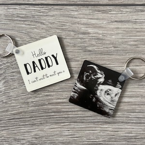 Ultrasound Keyring For Expecting Mums + Dads | Double Sided Personalised Photo Keyring | Fathers Day Gift | Mothers Day Gift | Photo Gift