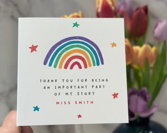 Teacher Thank You Card | Thank you for being part of my story | End of term gift | Luxury Card + Envelope | Made in the UK