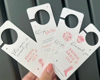 Personalised Hen Weekend Door Hangers: Rodeo Theme, Reserved Room Tags