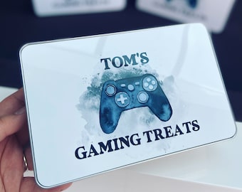 Personalised Gaming Treats Tin | Sweet Tin | Teenage Gift | Gaming Legend Storage Tin | Ultimate Gamer Gift | Gaming Set