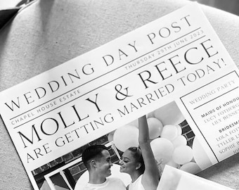 Custom Traditional Wedding Newspaper | Wedding Itinerary & Program | Wedding Word Search | Fun Wedding | Wedding Loved Ones | Made in the UK