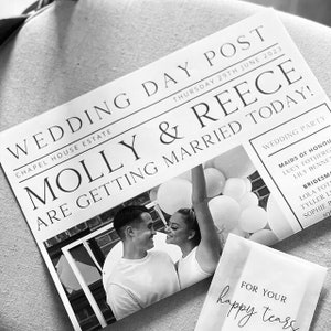 Custom Traditional Wedding Newspaper | Wedding Itinerary & Program | Wedding Word Search | Fun Wedding | Wedding Loved Ones | Made in the UK