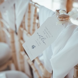 Personalised Wedding Reserved Seating Tags | White Luxe Textured Card | Seating Tags | Reserved Tags | Wedding Tags