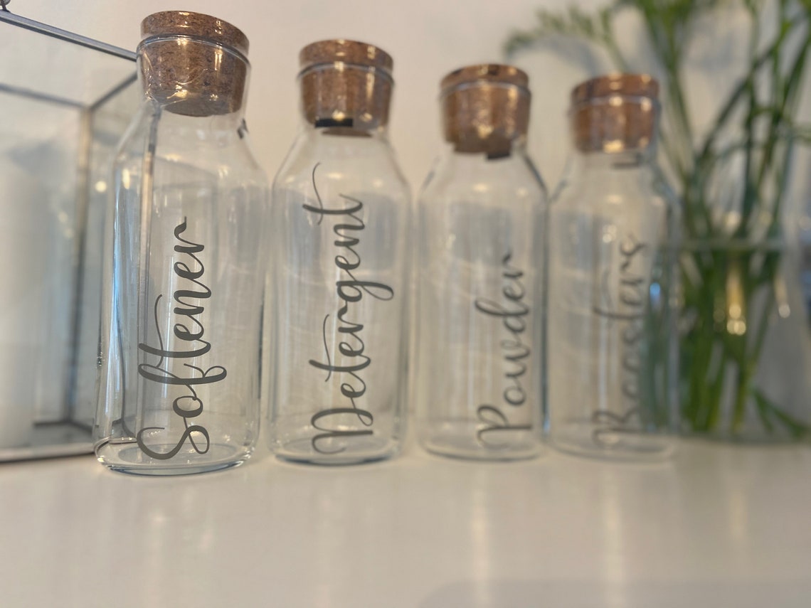 Personalised Laundry Storage Bottle 1L & 500ML Glass Bottle Etsy