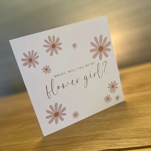 Blumen-Mädchen-Vorschlag-Karte | Willst du mein Blumenmädchen sein | Hochzeitskarte | Luxus Karte + Umschlag | Hergestellt in Großbritannien