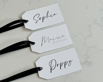 Personalised Calligraphy Wedding Favour Tags: Bridesmaid, Groomsman Name Tags