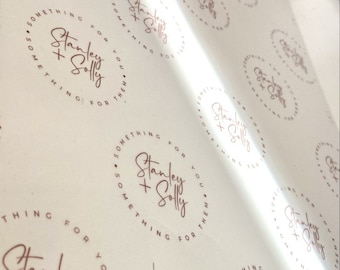 A5 Personalised Vellum Paper: Branded Business Packaging