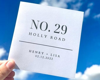 Personalised Home Card - House Number + Road Name | Moving House Card | First Home Gift | Luxury Card + Envelope | Made in the UK