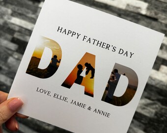 Happy Fathers Day Photo Card - with personalised message | Father's Day Gift | | Luxury Card + Envelope | Made in the UK