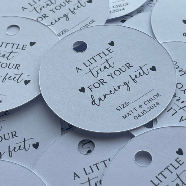 Personalised A Little Treat For Your Dancing Feet Tags - Choice of Colour | Wedding Flip Flop Tags | Wedding Party Gifts | Bridal Gift