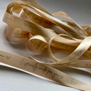 Personalisiertes 15 mm Band | Personalisierte Satinband | Geschenkverpackung | Benutzerdefinierte Farbband | Hochzeit | Personalisierte Schleife