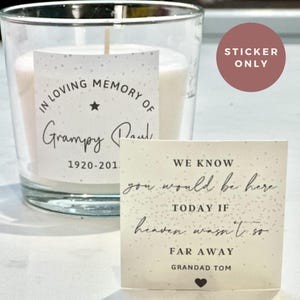 Personalised Memorial Candle Sticker: Remembrance Gift