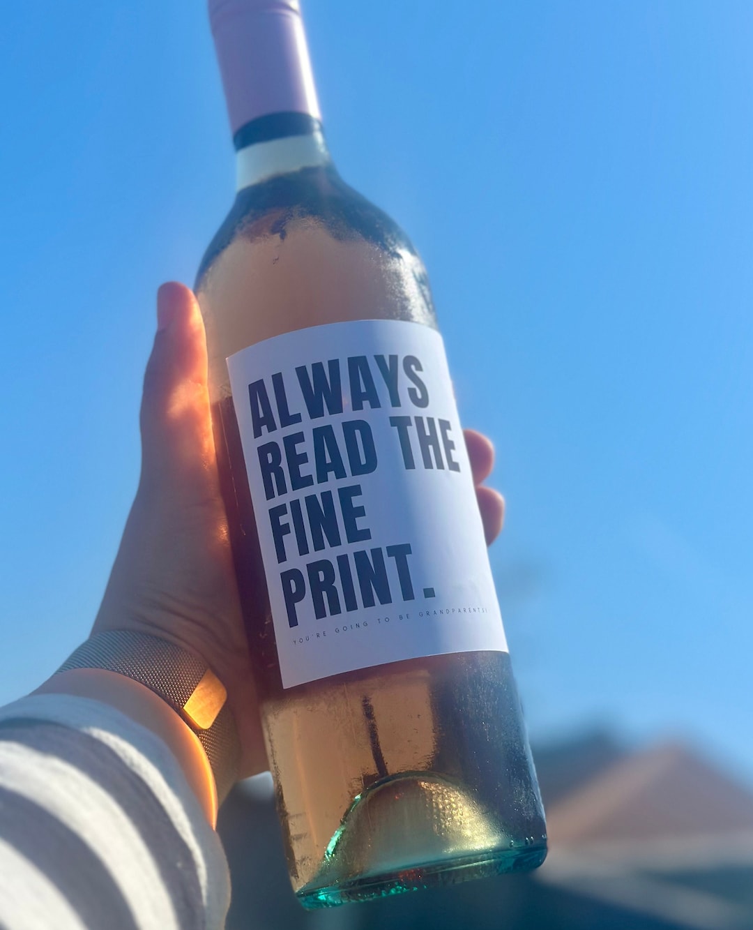 Pregnancy Announcement Wine Bottle Sticker Choice of Colour Baby