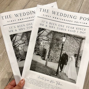 Personalised Wedding Anniversary Newspaper Gift - First Anniversary Paper