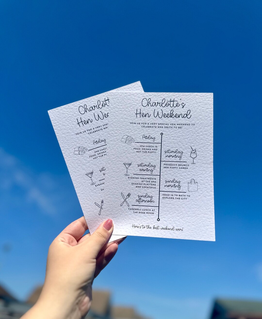 Hen Weekend Loading Custom Hen Weekend Itinerary: Timeline Theme, UK Made - Etsy