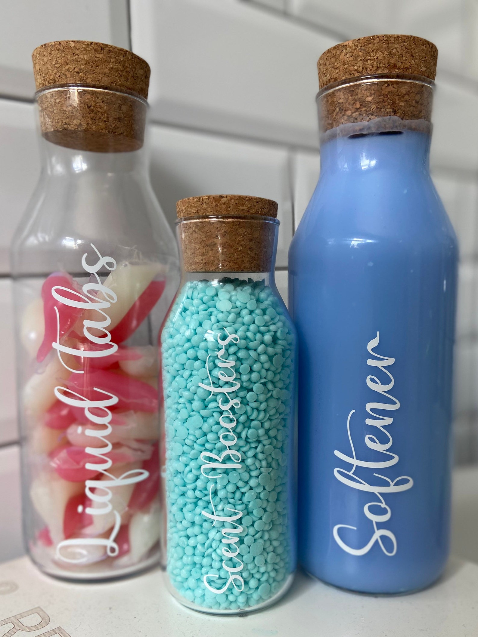 Personalised Laundry Storage Bottle 1L & 500ML Glass Bottle Etsy