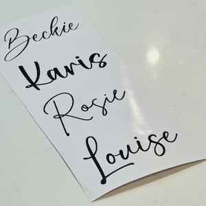 Personalised Vinyl Names - Wedding Fonts | Bridesmaid labels perfect for boxes & glassess! | Wedding Decals | Bridal Party Gifts