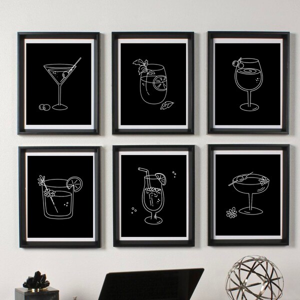 Bar Cart Art Etsy