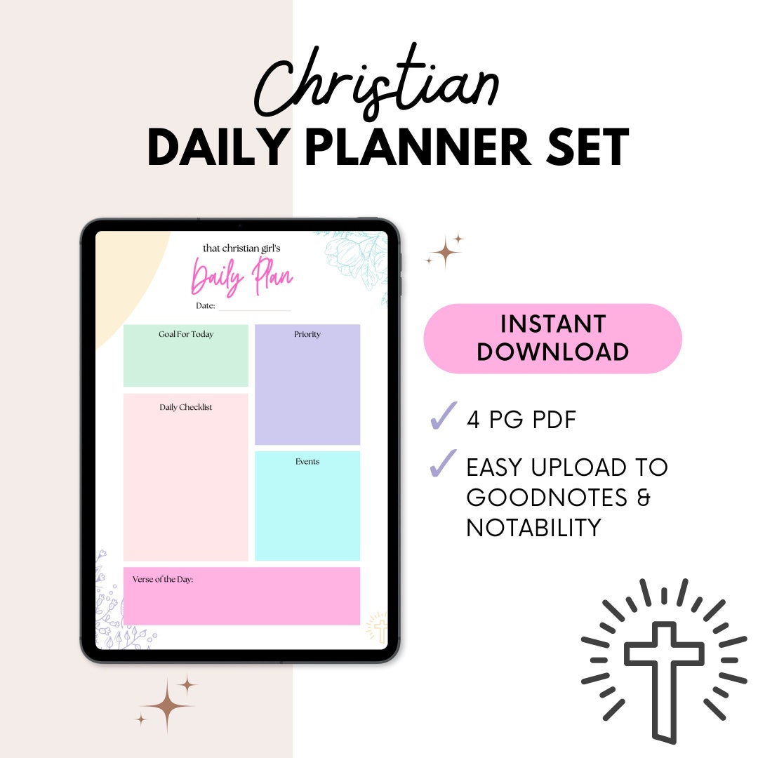 Christian Daily Planner 2023, Faith Filled, PDF Digital Download