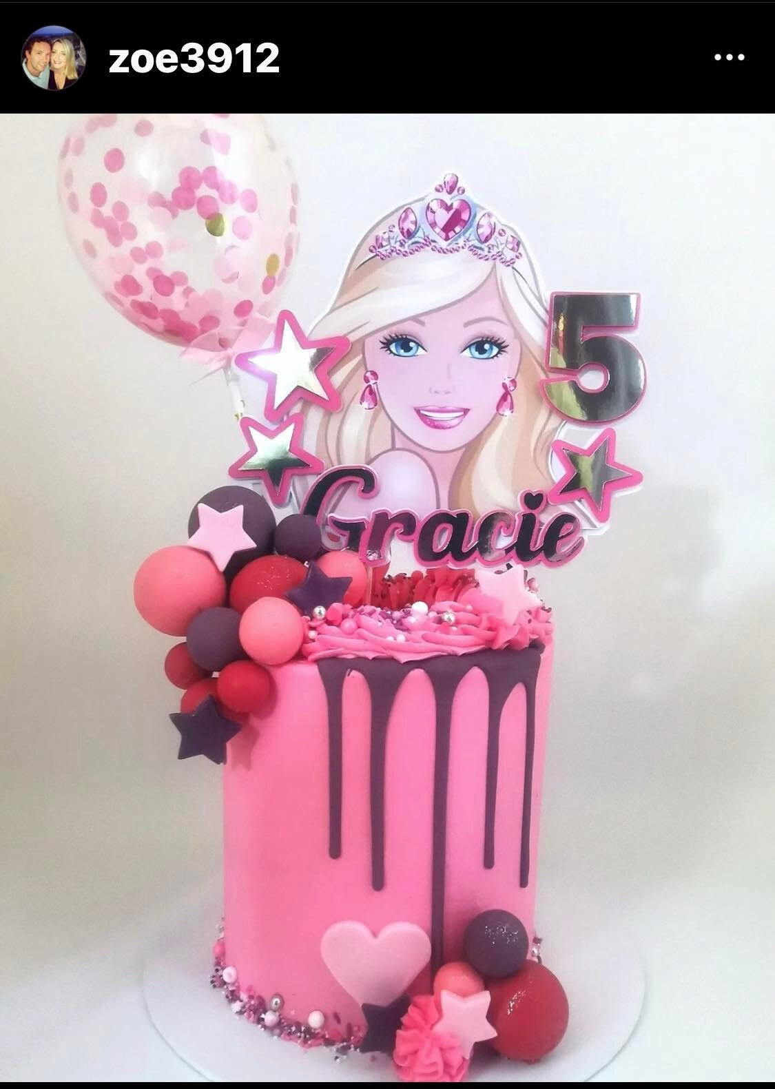 Finally a Barbie themed cake. . . @barbie Toppers: @cricutyummies  @chocolateyummies