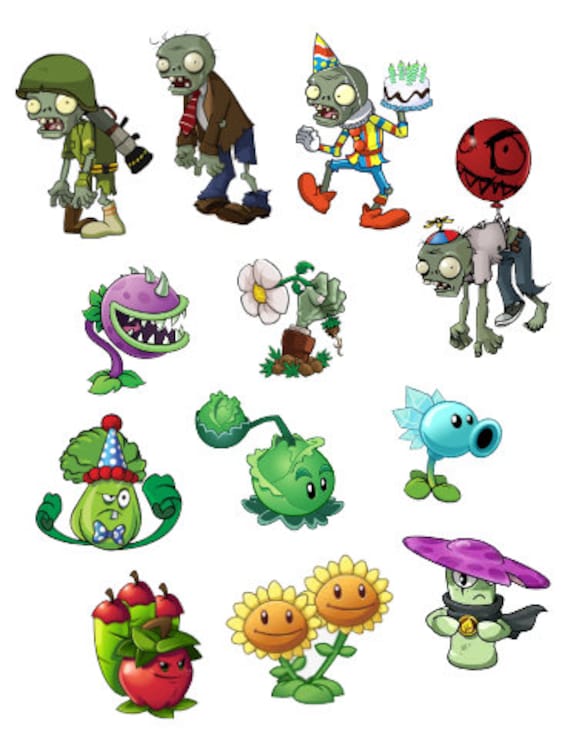 Plants vs Zombies Themed Cake Toppers Personalised With Name & Age