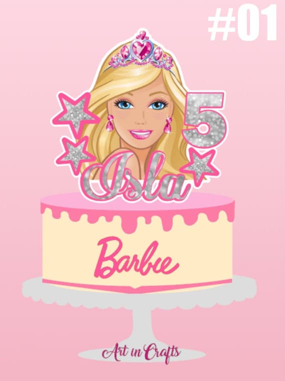 Barbie Cake Toppers Personalised With Name & Age - Etsy Sweden