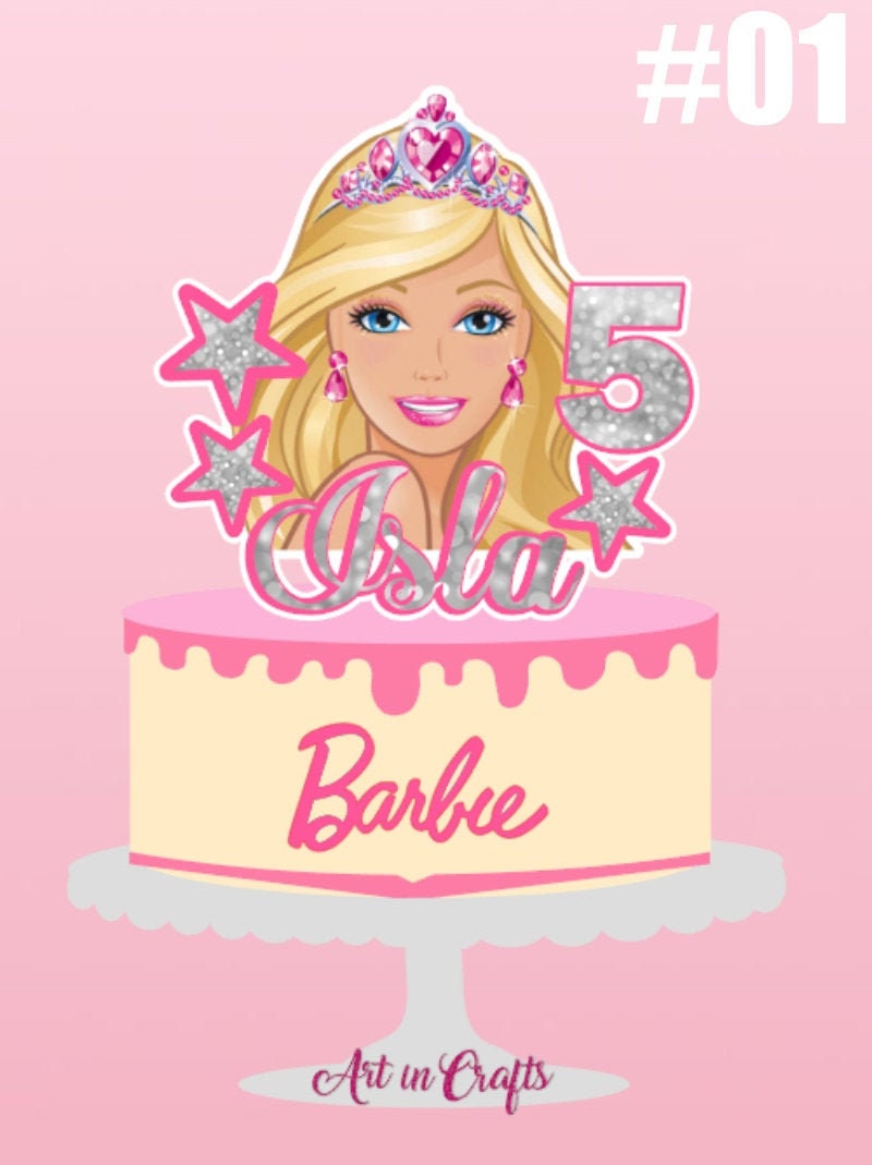 Barbie Personalized Cake Topper Set