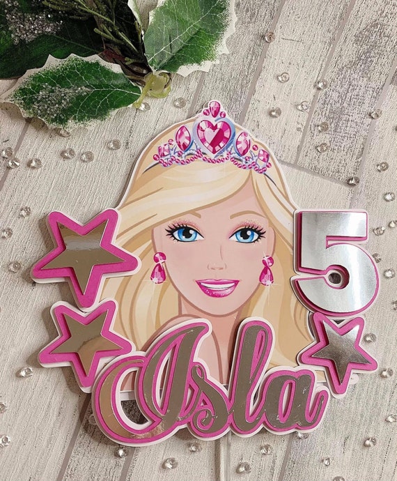 Barbie Cake Toppers Personalised With Name & Age 